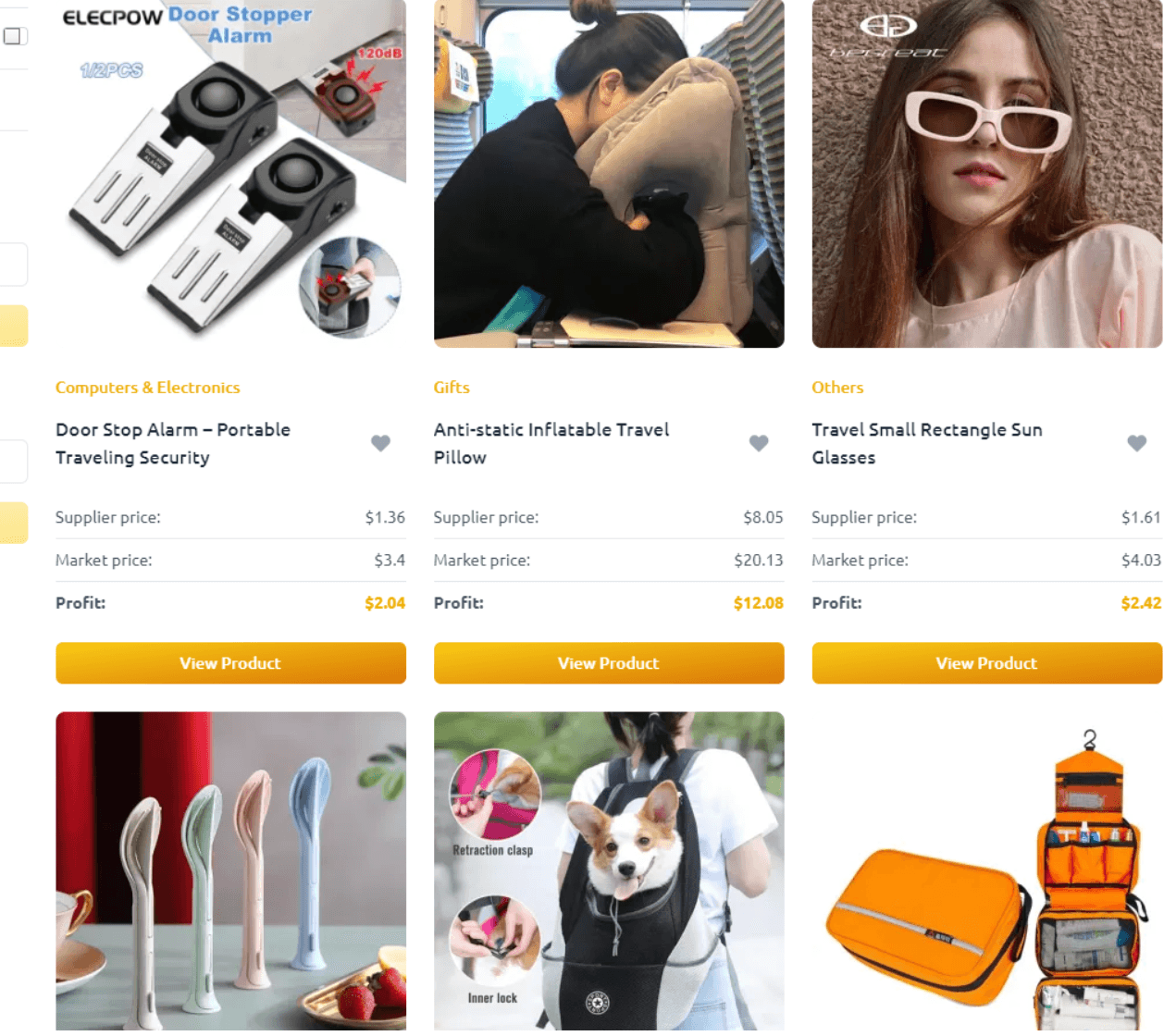 Travel accessories and gear for dropshipping
