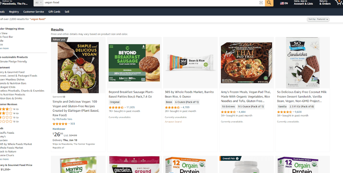 Vegan food product range with plant-based alternatives and packaging