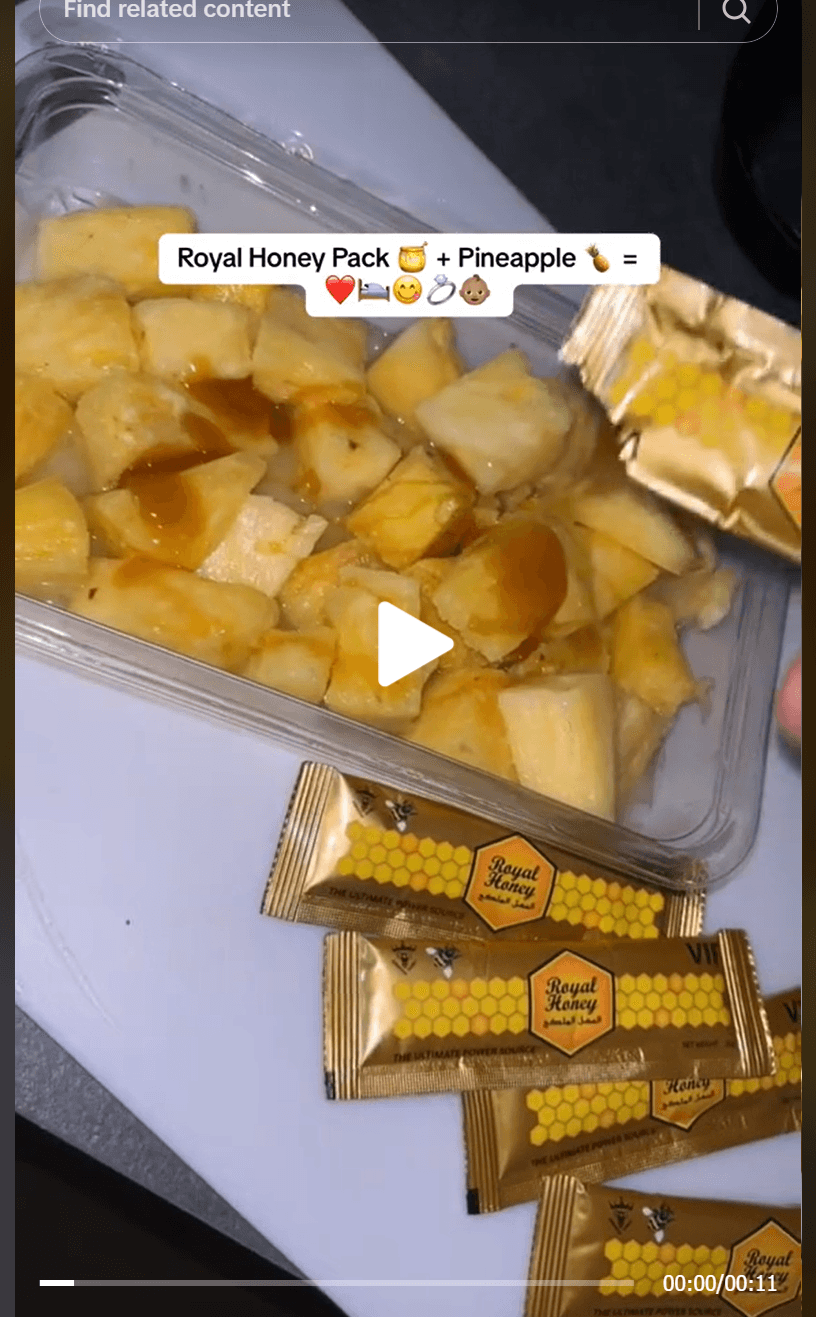 tiktok ad video of honey products