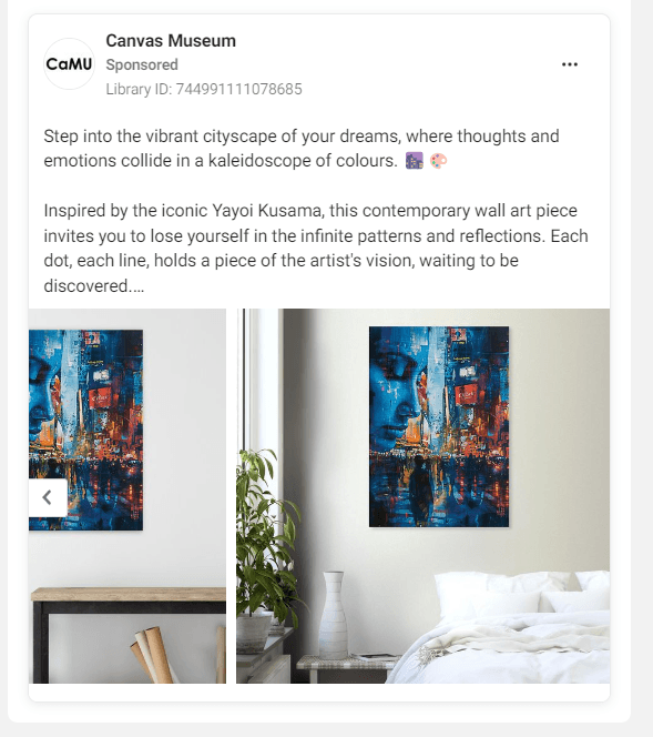 AI wall art ad